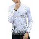 Mens Hipster Tree Print Slim Fit Long Sleeve Dress Shirts Tops