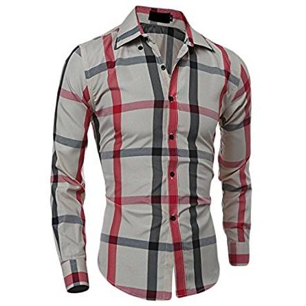 Men's Cool Slim Fit Long Sleeve Casual Dress Shirts