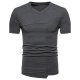 Men Active basic cotton T-shirt, V-neck solid color