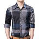 Men's Slim Plaid Button Down Long Sleeves Dress Shirt Tops