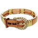 Bracelet - copper and stainless steel hue elastic bracelet clasp crystal encrusted