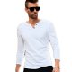 Men T-shirt, solid color V-neck, short-sleeved