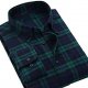 Mens Casual Long Sleeve Plaid Flannel Shirt Black Watch