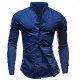 Men's Solid Color Mandarin Collar Fashion Causal Shirt