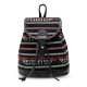 Leadsmart Guapabien Women Drawstring Hasp Ethnic Style Canvas PU Leather Patchwork Backpack