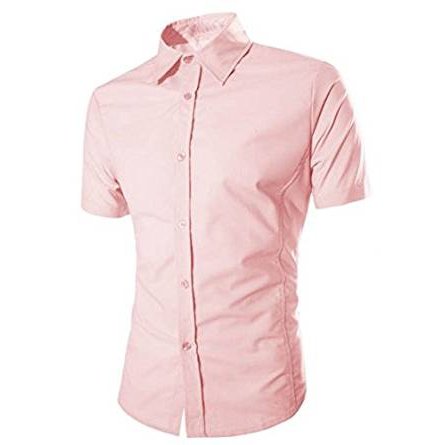 Men's Fashion Slim Solid Color Short-Sleeved Shirt